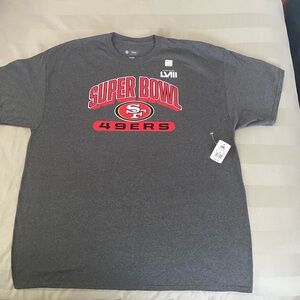 San Francisco 49er T shirt. Official NFL trademark sticker.